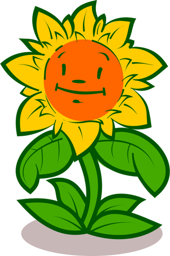 Gambar Vektor Bunga Matahari Yang Bahagia Domain Publik Vektor