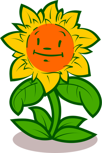 Dessin de vectoriel tournesol heureux