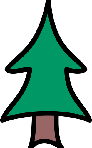 עץ ירוק בתמונה וקטורית