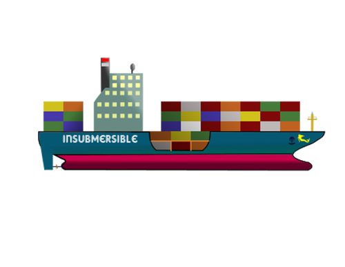Colorful container ship