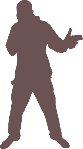Silhouette of cool dude vector drawing