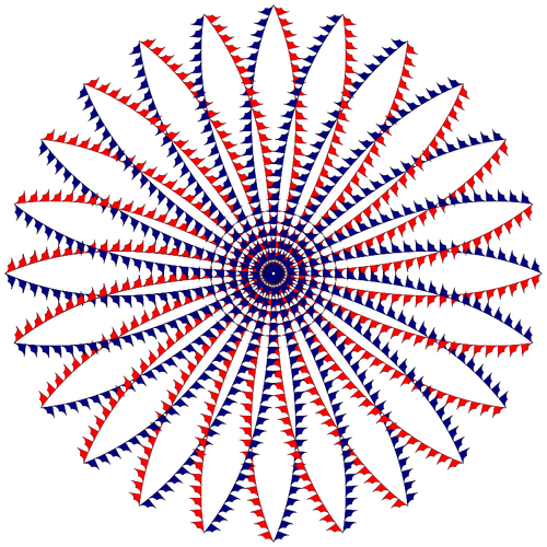 Red and blue flower