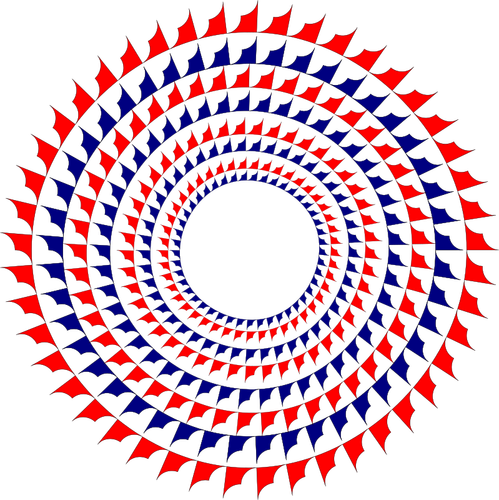 دائرة حمراء وزرقاء