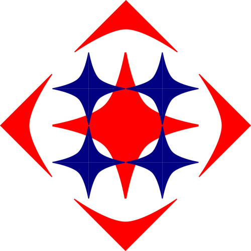 Rød og blå symbolet