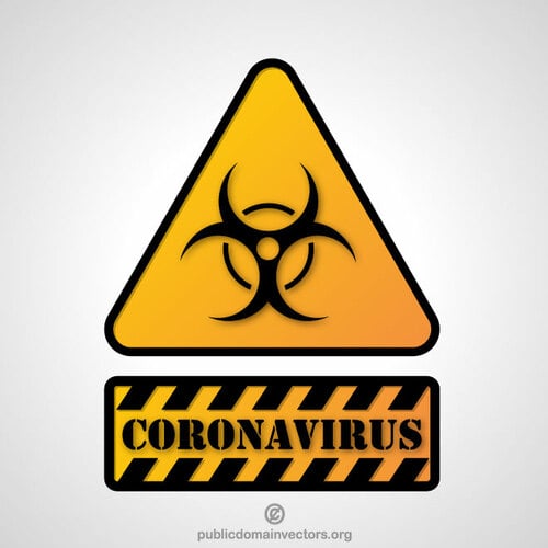 Coronavirus warning sign clip art