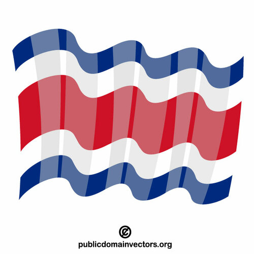 Waving flag of Costa Rica