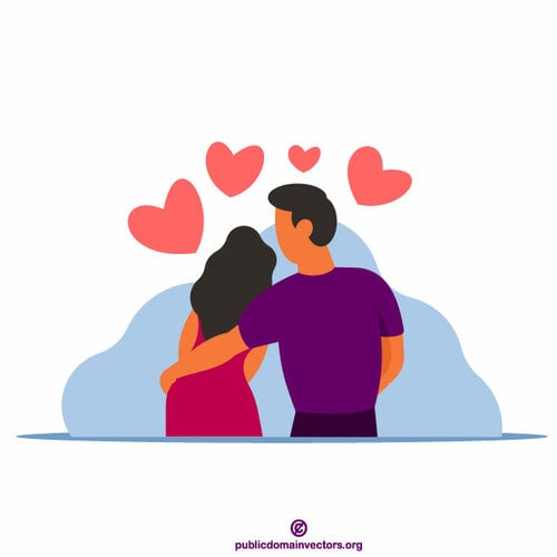 Hombre y mujer en la ilustración del amor