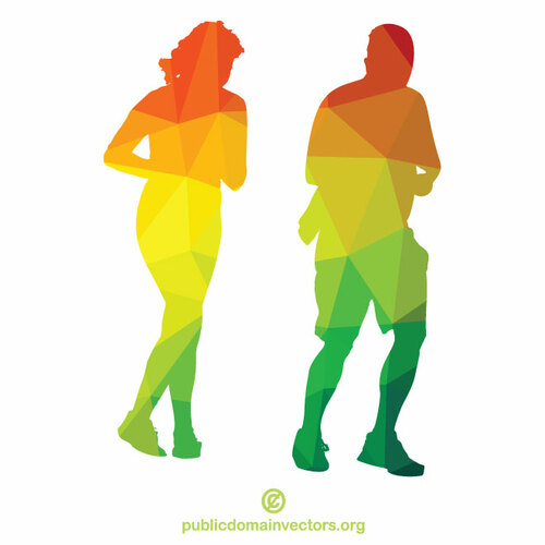 Man and woman jogging