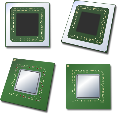 Cuatro CPUs vector imagen