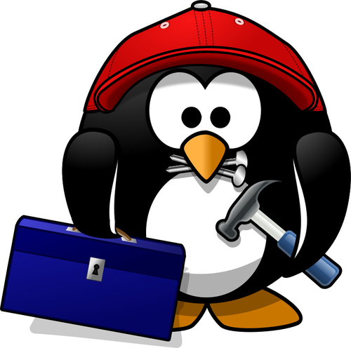 Clipart vectorial de reparador de pingüino