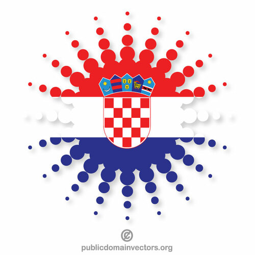 クロアチア国旗ハーフトーンデザイン