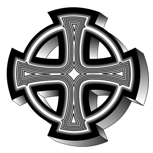 Croce celtica di vettore immagine grigia