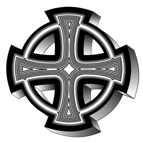 Vector image gray Celtic cross