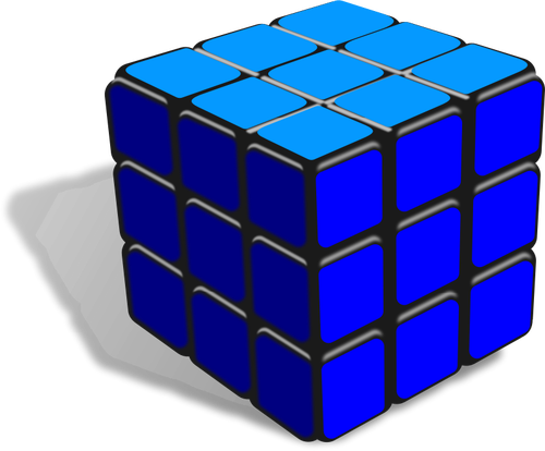 Rubiks kubus blauwe vector tekening