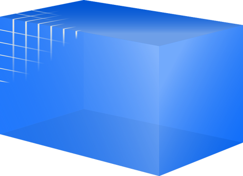 Cube bleu transparent