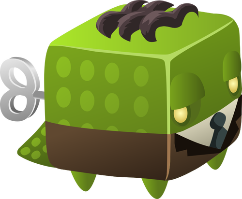 Green cube toy