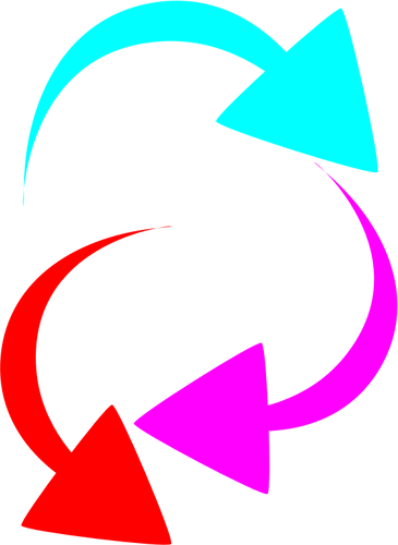 Dibujo de selección de flechas curvas color vectorial
