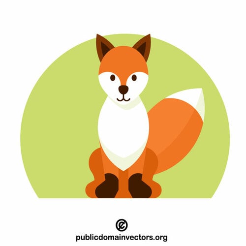 Cute fox vector clip art | Public domain vectors