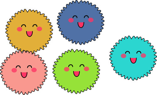 Bunte Fuzzies Vektor-ClipArt