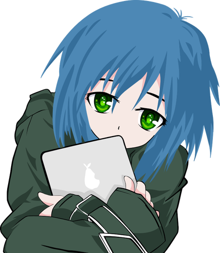 Girl with a tablet