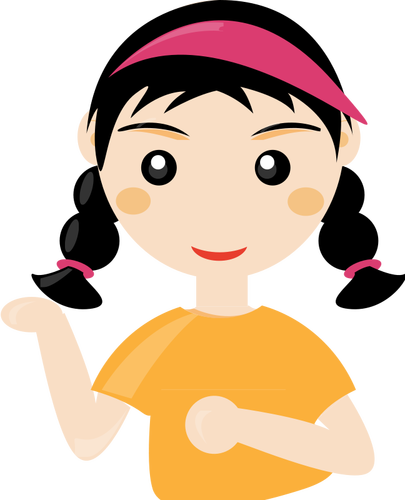 Vector image of a cute girl