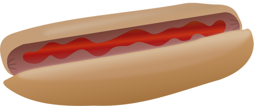 Cachorro-quente com ilustração vetorial de ketchup