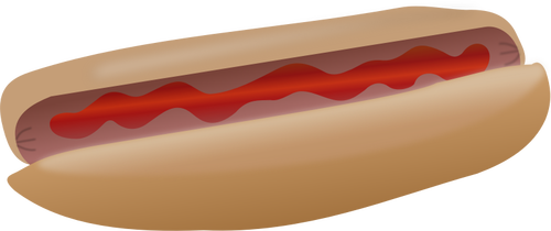 Hot dog with ketchup vector illustration