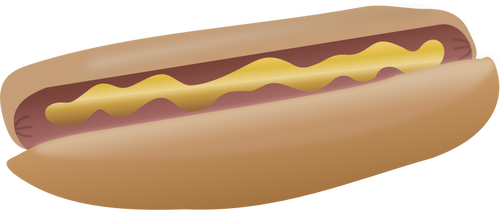 Hot dog with mustard vector clip art