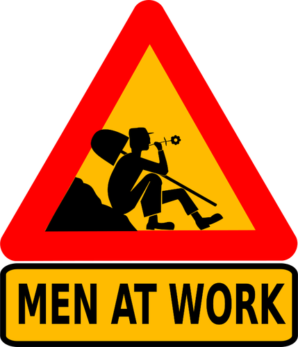 Men at work roadsign vector image