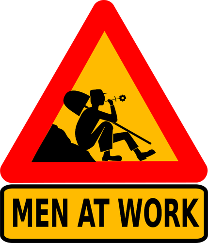 Menn på arbeid roadsign vektor image