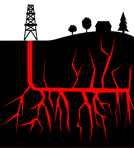 Ilustración de vector de fracturamiento hidráulico