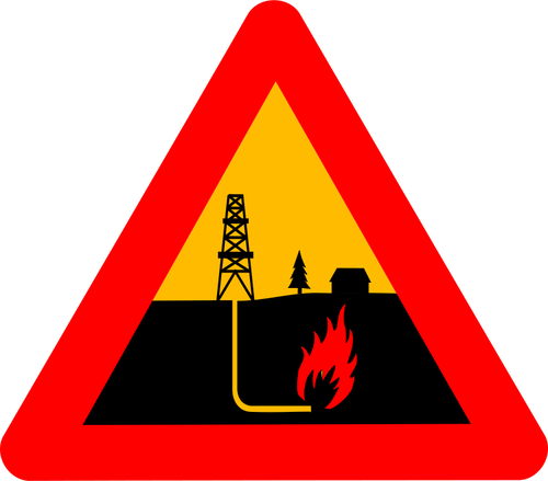 Warning shale gas vector sign