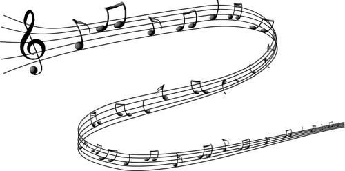 黒と白の音符ベクトル図面