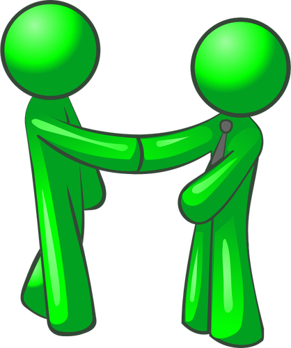 Vector graphics of two green figures