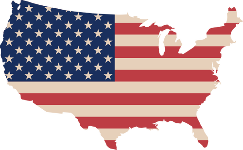 USA map and flag