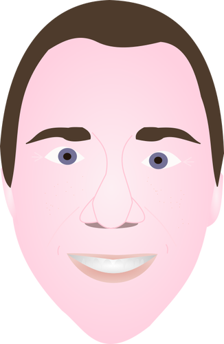 Mann mit rosa Gesicht