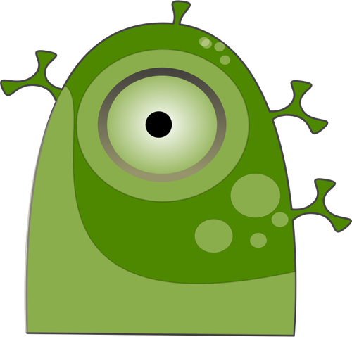 Funny green alien | Public domain vectors