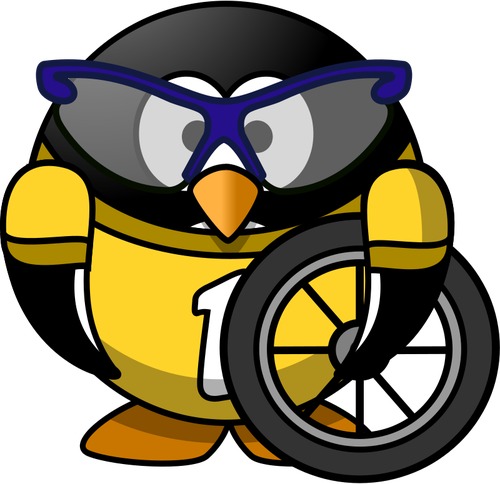 Imagem de vetor pinguim ciclista