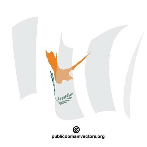 National waving flag of Cyprus
