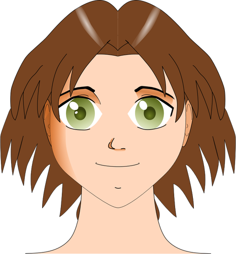 Vector image of head of anime girl