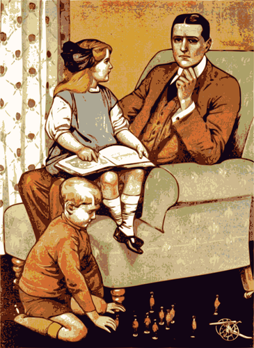 بابا مع الأطفال رسم المتجهات