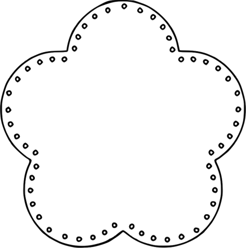 Dibujo del contorno de la flor 5 Vieira con agujeros vectorial
