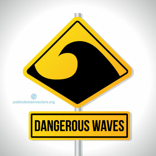 Tehlikeli dalgalar işareti vektör