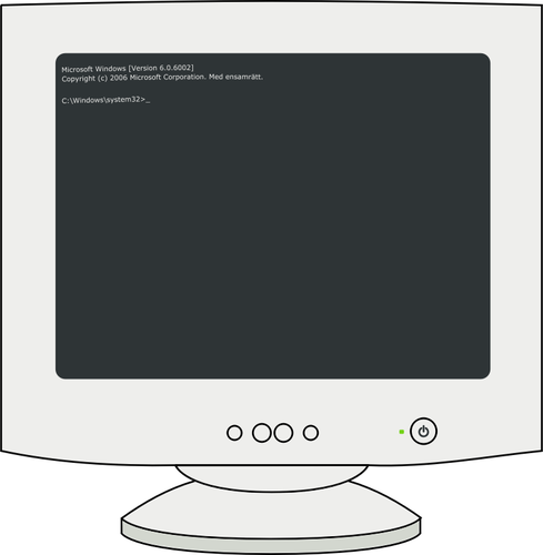 Vector graphics of ms dos computer screen