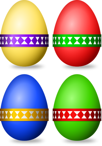 Decorated Easter eggs selection vector image