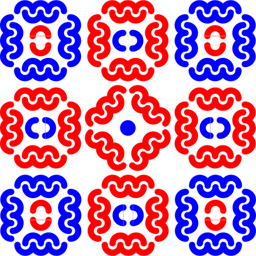 בתמונה וקטורית של כחול ואדום אריחי קישוט