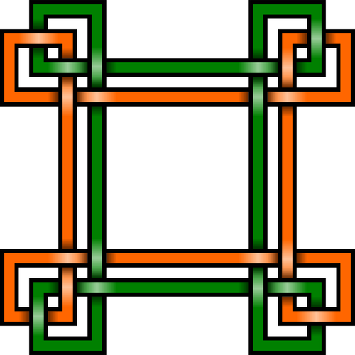 矢量图的绿色和橙色方形边框