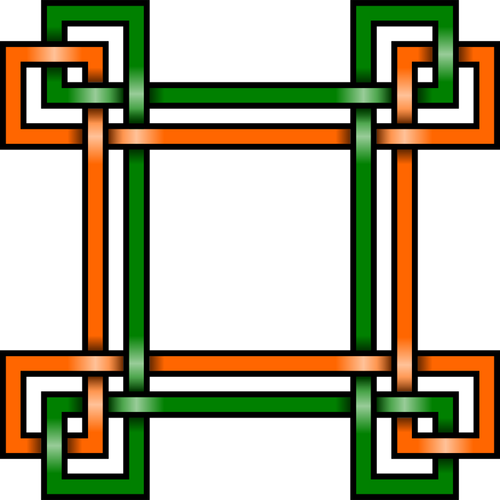 Vektor-Illustration von Grün und orange Quadratische Umrandung