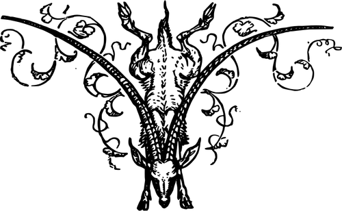 Gráficos vectoriales de temática divisor decorativo cabra