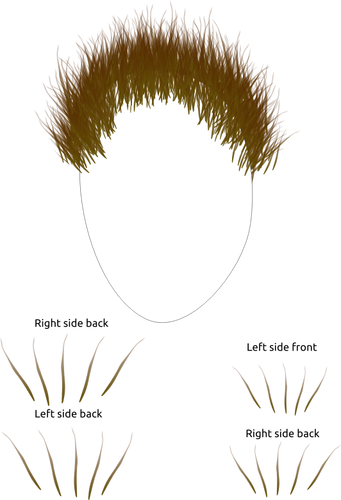 Imagen de la forma de la cara del hombre con piezas de pelo